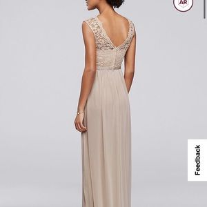 David‘s bridal lace bridesmaids maxi dress